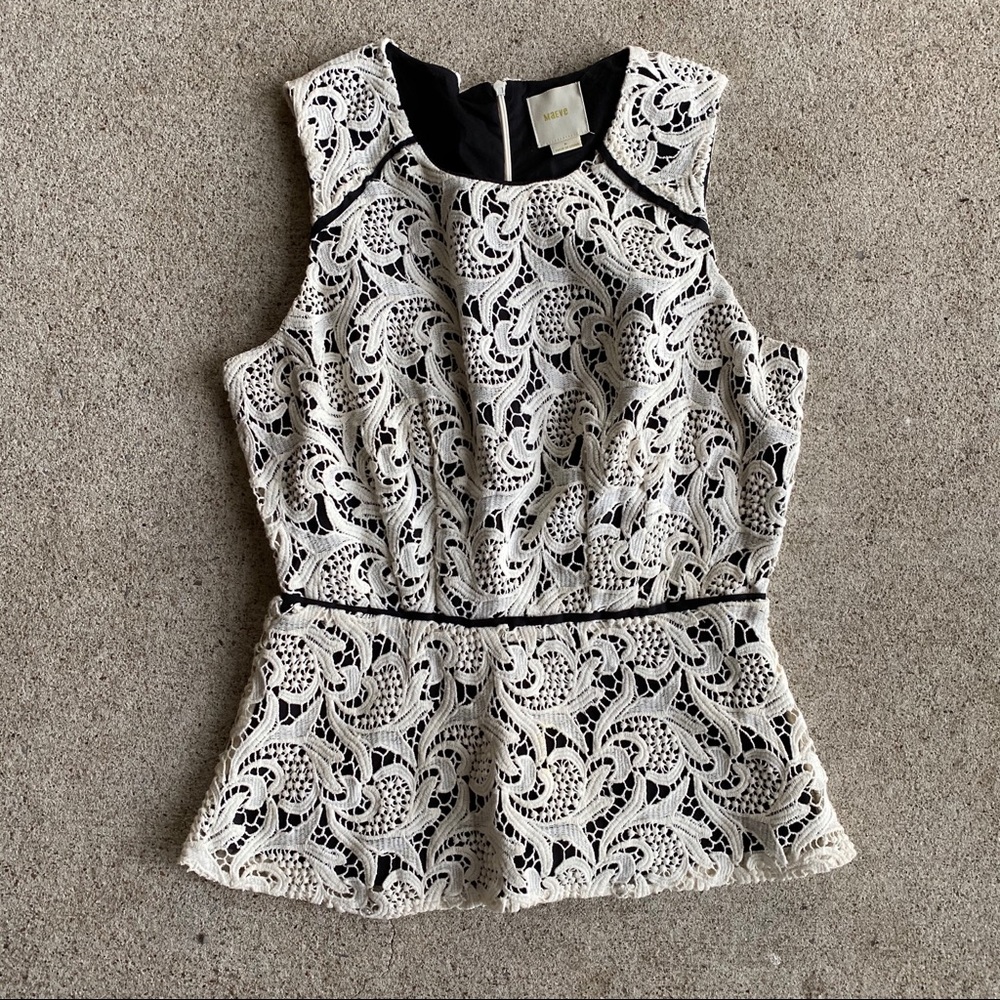 Anthropologie Maeve lace peplum top size 6